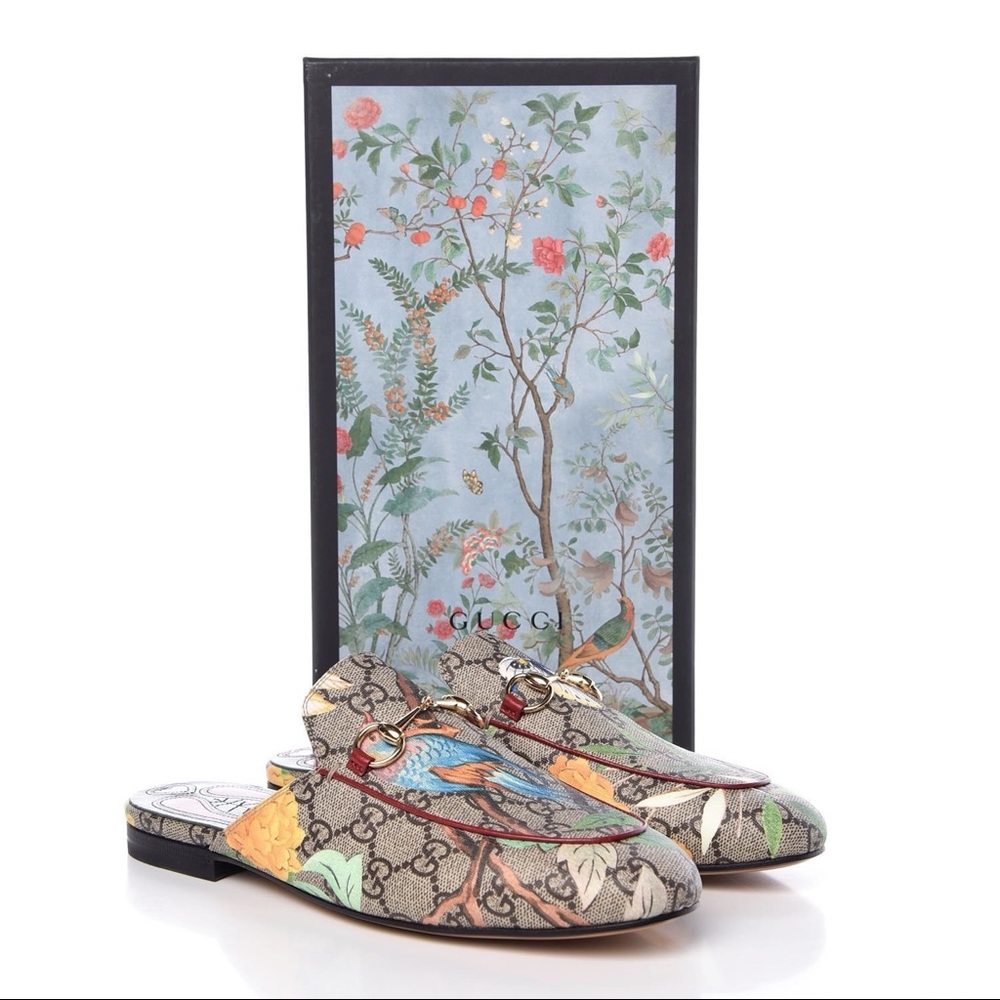 Gucci Princetown Tian garden print GG supreme mule slides loafers 42 11